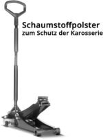 STAHLWERK Hydraulischer Wagenheber mit 3 t Tragkraft - extra flach, 73-500 mm Hubbereich, gummierte Rollen, Doppelhubkolben, Hydraulik- und Rangierwagenheber, inkl. 2er Set Unterstellbock (WHB-73 ST)