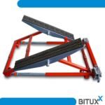 Bituxx Kipphebebühne Mobile Werkstatt Hebebühne Wagenheber Kurzhub PKW Lift bis 2000 kg 2T Rot