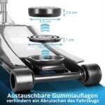 STAHLWERK Hydraulischer Wagenheber mit 3 t Tragkraft - extra flach, 73-500 mm Hubbereich, gummierte Rollen, Doppelhubkolben, Hydraulik- und Rangierwagenheber, inkl. 2er Set Unterstellbock (WHB-73 ST)