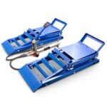 BITUXX 2 Stück hydraulik 2,7T Auto PKW KFZ Auffahrrampen Set mit Wagenheber hydraulisch Höhenverstellbar Wartungsrampe Hebebühne Rampe Auffahrrampe Auffahrbock Rot