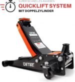 hydraulischer Wagenheber 3t - orange | Rangier-Autoheber flach 3 Tonnen | Doppelkolbenantrieb (Einschubtiefe 75 mm, maximale Höhe 500 mm, Tragkraft 3000 kg, Pumpstange Länge: 1150 mm)