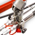BITUXX 2 Stück hydraulik 2,7T Auto PKW KFZ Auffahrrampen Set mit Wagenheber hydraulisch Höhenverstellbar Wartungsrampe Hebebühne Rampe Auffahrrampe Auffahrbock Rot