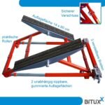 Bituxx Kipphebebühne Mobile Werkstatt Hebebühne Wagenheber Kurzhub PKW Lift bis 2000 kg 2T Rot