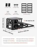 VEVOR Air tragbare Autohebebühnen 2 STK. 5 t, max. Hubhöhe 32 cm, pneumatische Rampenheber mit Luftfederung & Radkeile & Verlängerungsrampen & erhöhte Säulen, für Limousinen SUVs Pickups