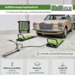 TRUTZHOLM Auffahrrampe hydraulisch höhenverstellbar Tragkraft 1360 kg Breite je Hebeplattform 34 cm doppelte Hebebühne Wagenheber Car Lift Scherenheber Montagerampe KFZ Rampe Auffahrbock schwarz/grün