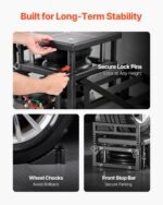 VEVOR Air tragbare Autohebebühnen 2 STK. 5 t, max. Hubhöhe 32 cm, pneumatische Rampenheber mit Luftfederung & Radkeile & Verlängerungsrampen & erhöhte Säulen, für Limousinen SUVs Pickups