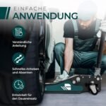 CargoVA Wagenheber 3T hydraulisch | Flacher Wagenheber mit 75-505mm Hubhöhe | Profi-Toolkit inkl. Kniematte & 2X Gummiauflagen | Ideal für SUV & tiefergelegte Autos | Rangierwagenheber Reifenwechsel