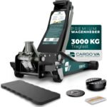 CargoVA Wagenheber 3T hydraulisch | Flacher Wagenheber mit 75-505mm Hubhöhe | Profi-Toolkit inkl. Kniematte & 2X Gummiauflagen | Ideal für SUV & tiefergelegte Autos | Rangierwagenheber Reifenwechsel