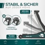 CargoVA Wagenheber 3T hydraulisch | Flacher Wagenheber mit 75-505mm Hubhöhe | Profi-Toolkit inkl. Kniematte & 2X Gummiauflagen | Ideal für SUV & tiefergelegte Autos | Rangierwagenheber Reifenwechsel