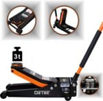 hydraulischer Wagenheber 3t - orange | Rangier-Autoheber flach 3 Tonnen | Doppelkolbenantrieb (Einschubtiefe 75 mm, maximale Höhe 500 mm, Tragkraft 3000 kg, Pumpstange Länge: 1150 mm)