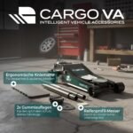 CargoVA Wagenheber 3T hydraulisch | Flacher Wagenheber mit 75-505mm Hubhöhe | Profi-Toolkit inkl. Kniematte & 2X Gummiauflagen | Ideal für SUV & tiefergelegte Autos | Rangierwagenheber Reifenwechsel