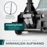CargoVA Wagenheber Hydraulisch 3T - TÜV Zertifiziert 75-505 mm Hubhöhe, Wagenheber SUV inkl Gummiauflage, Profi Rangierwagenheber Hydraulischer perfekt für die Heimwerkstatt