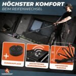 HAMMERHART - Hydraulischer Wagenheber 3T | TÜV geprüfter Rangierwagenheber mit 75-505mm Hubhöhe | Premium Wagenheber flach mit 360° Rollen & Doppelkolben | Jack [Testsieger] mit Gummiauflage & T-Griff