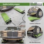 TRUTZHOLM Auffahrrampe hydraulisch höhenverstellbar Tragkraft 1360 kg Breite je Hebeplattform 34 cm doppelte Hebebühne Wagenheber Car Lift Scherenheber Montagerampe KFZ Rampe Auffahrbock schwarz/grün
