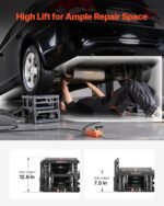 VEVOR Air tragbare Autohebebühnen 2 STK. 5 t, max. Hubhöhe 32 cm, pneumatische Rampenheber mit Luftfederung & Radkeile & Verlängerungsrampen & erhöhte Säulen, für Limousinen SUVs Pickups