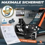 HAMMERHART - Hydraulischer Wagenheber 3T | TÜV geprüfter Rangierwagenheber mit 75-505mm Hubhöhe | Premium Wagenheber flach mit 360° Rollen & Doppelkolben | Jack [Testsieger] mit Gummiauflage & T-Griff