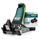 CargoVA Wagenheber 3T hydraulisch | Flacher Wagenheber mit 75-505mm Hubhöhe | Profi-Toolkit inkl. Kniematte & 2X Gummiauflagen | Ideal für SUV & tiefergelegte Autos | Rangierwagenheber Reifenwechsel