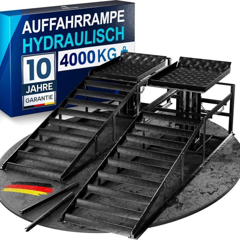 hydraulische Auffahrrampe PKW - [2er Set] Auffahrrampen mit Sicherheits-/ Überdruckventil [
